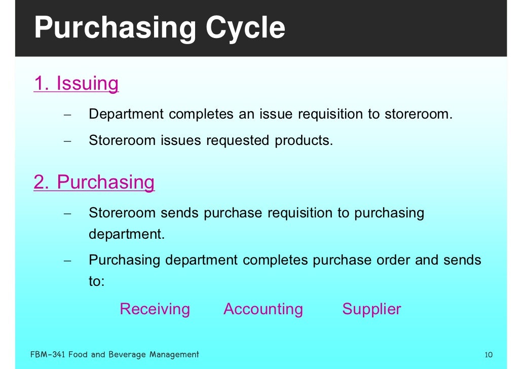 Procurement and accounting issues purchasing and finance department